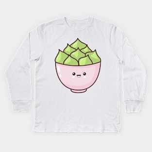 Cacti Cute Kawaii Pot Plant Kids Long Sleeve T-Shirt